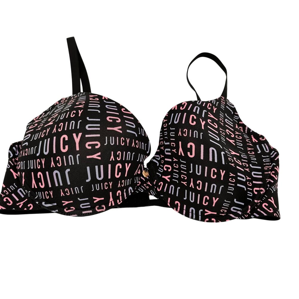 Juicy Couture Black Logo Bra Size 42D